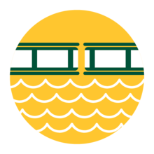 Graphic of inflated barriers floating atop water.
