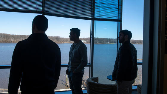 View of Belmont Bay from the Flood Hazards Research Lab at Mason's Potomac Science Center.